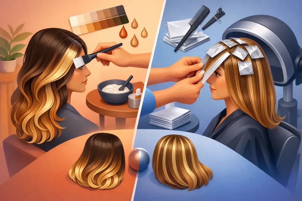 Balayage vs Highlights Difference Explained