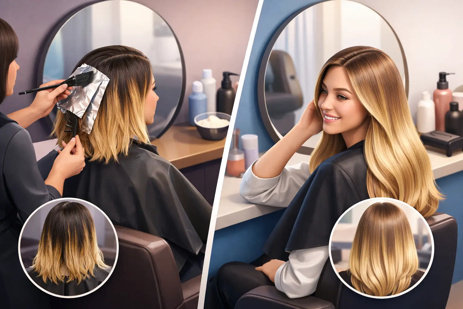 Hair Color Correction Before and After Results